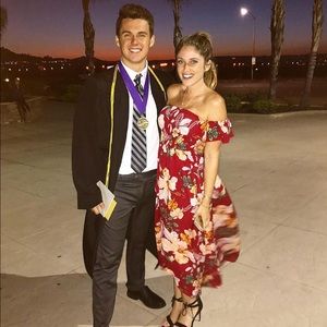 Maxi Floral Dress, Open Back